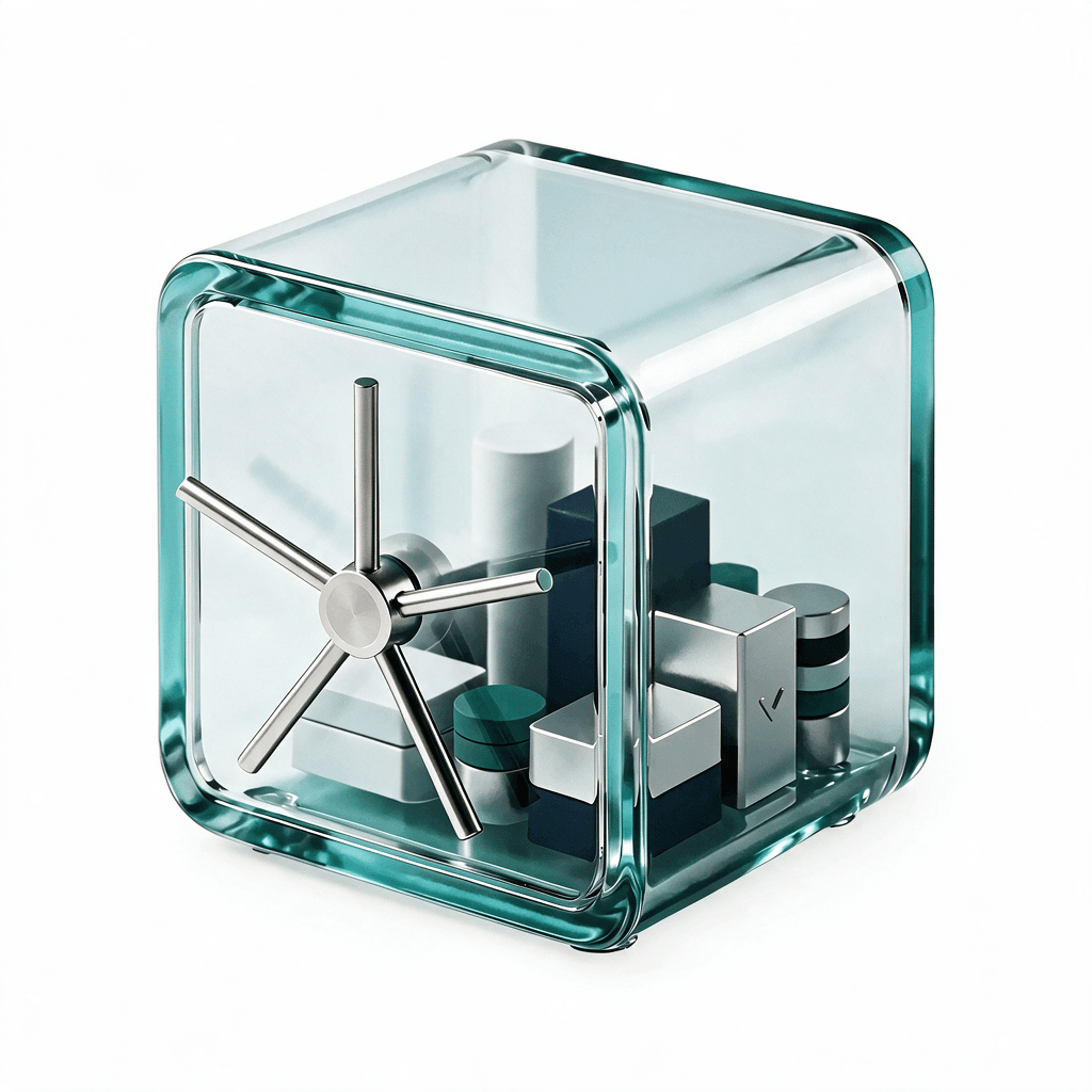 Transparent glass vault representing verifiable exchange reserves